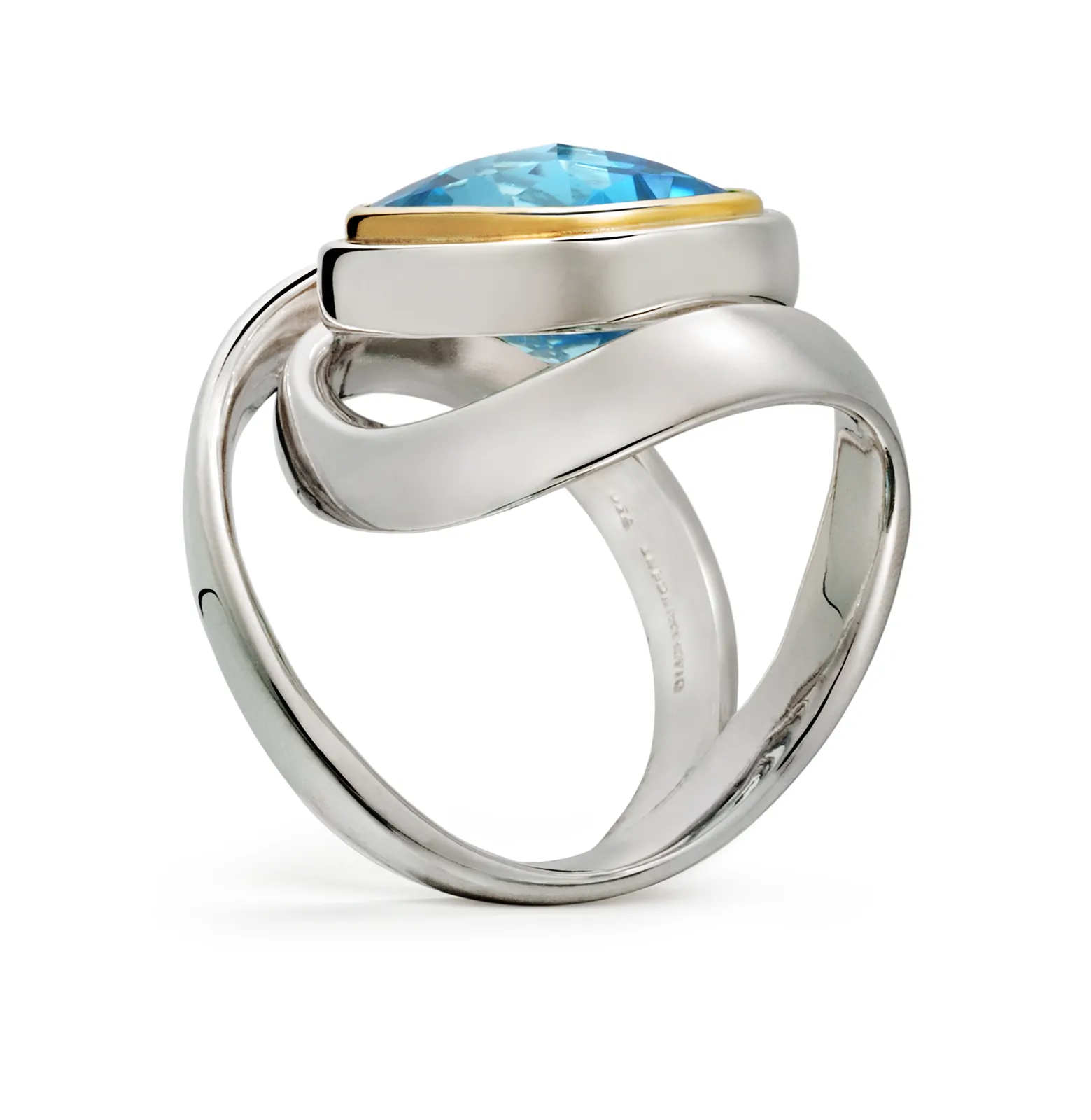 Twizzle Blue Topaz and Sterling Silver Wrap Ring