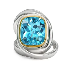 Twizzle Blue Topaz and Sterling Silver Wrap Ring